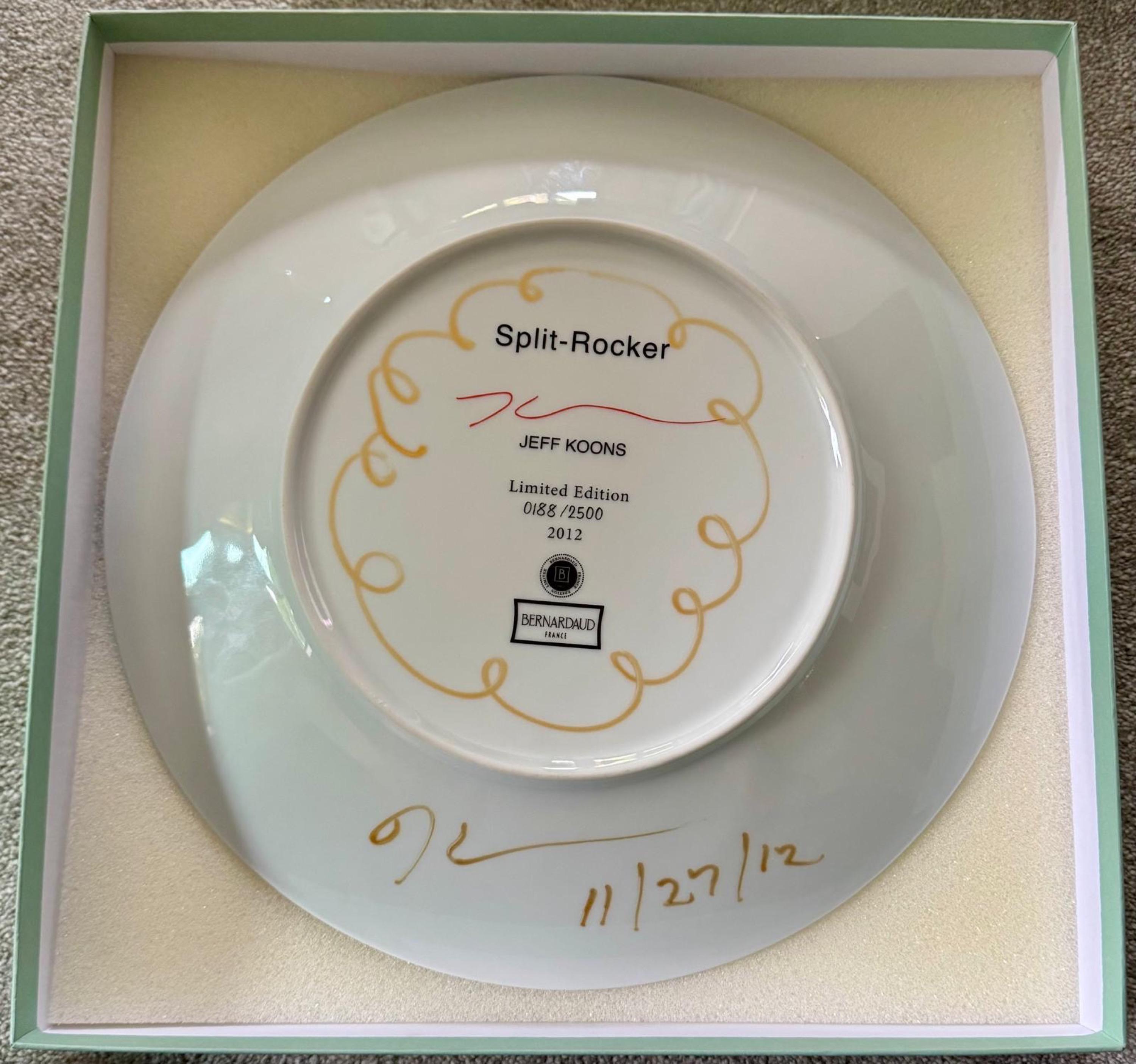 Split Rocker (Hand-signed and finished), Jeff Koons signed plate For Sale 1