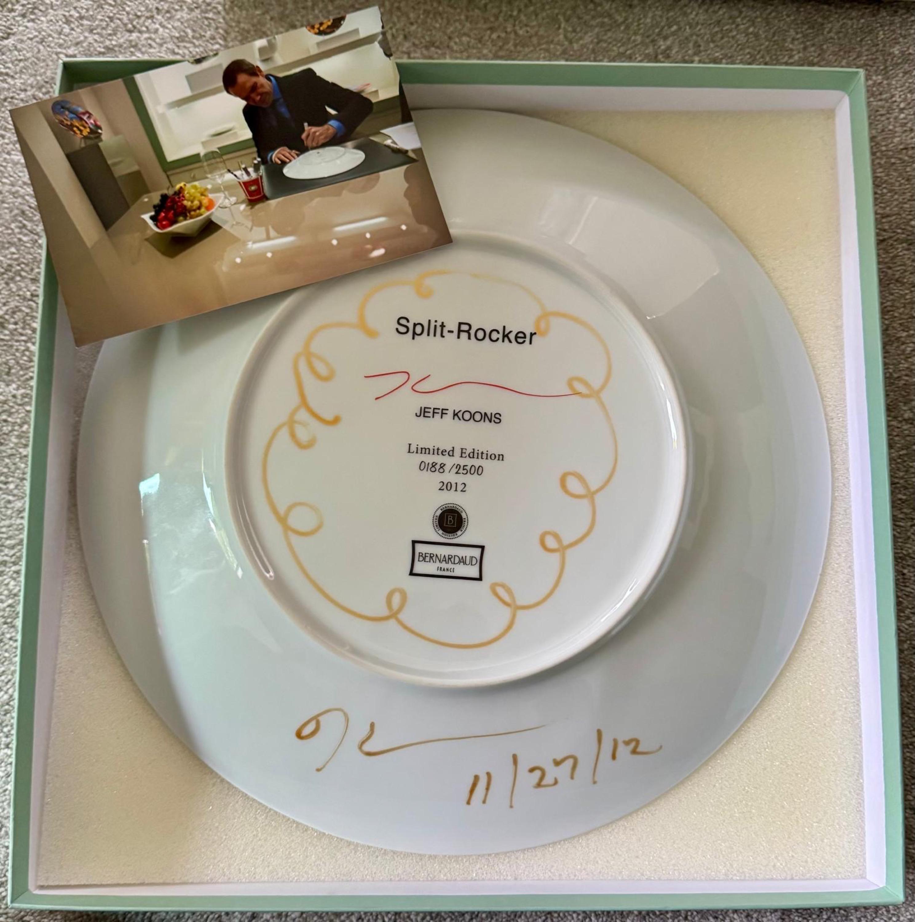 Split Rocker (Hand-signed and finished), Jeff Koons signed plate For Sale 2