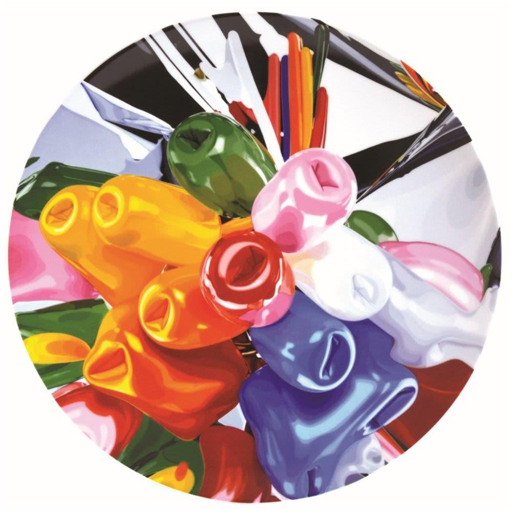 Plato Coupe Tulipanes de Jeff Koons,  Porcelana de Limoges, Arte Contemporáneo