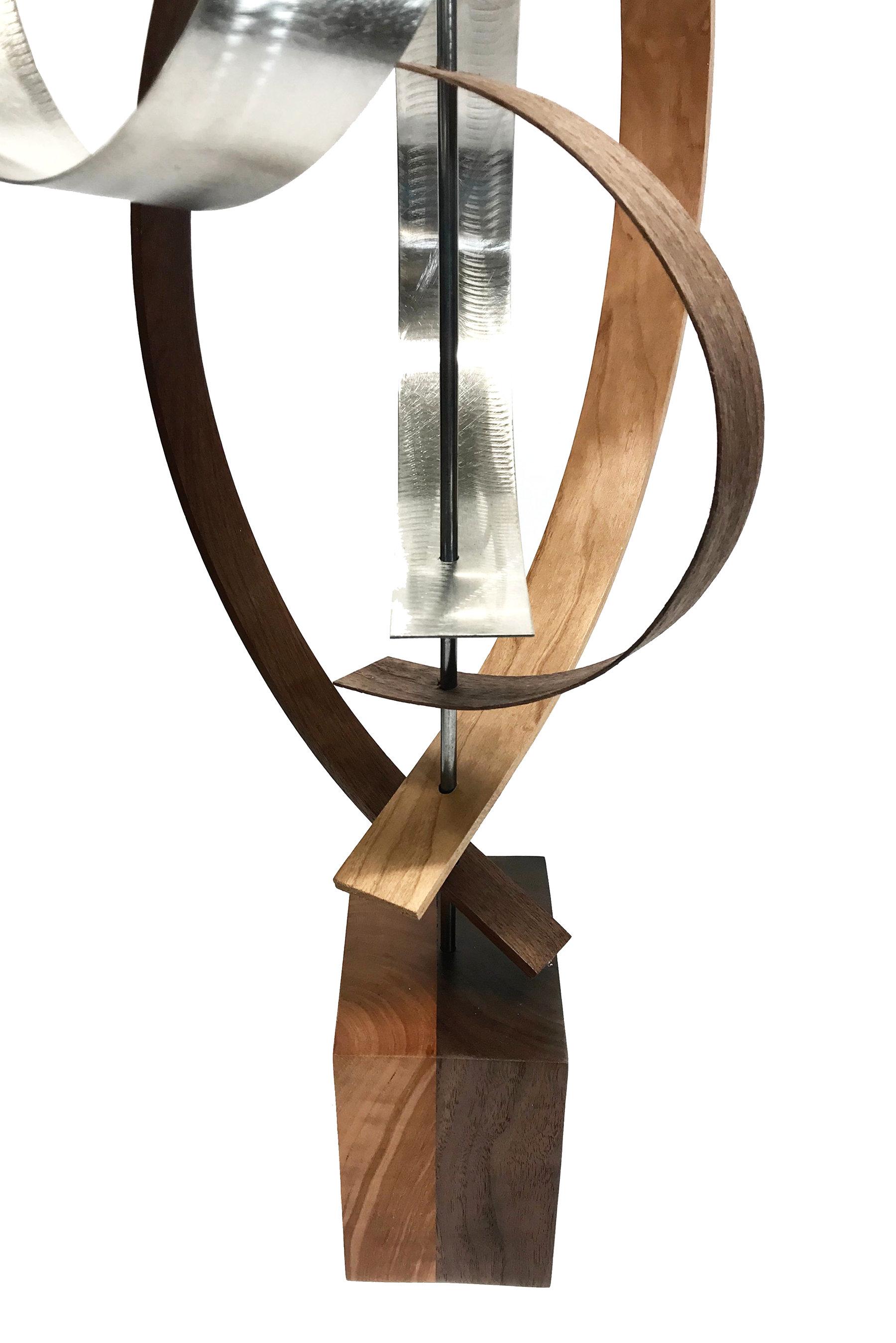 Mid-Century Modern Inspired,  Wood Sculpture, Contemporary Abstract, by Jeff L. 3