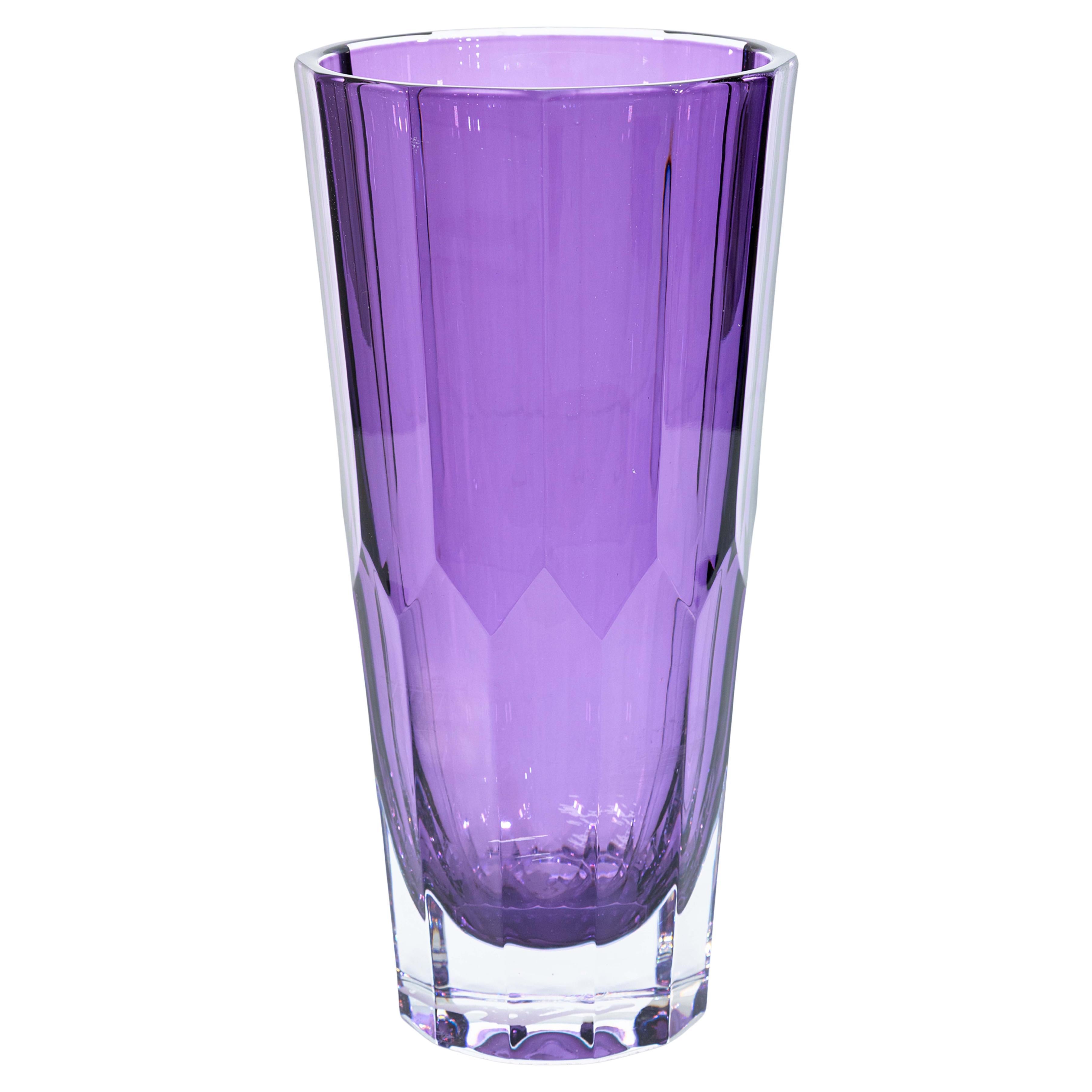 Jeff Leatham for Waterford Icone Purple Amethyst Lead Crystal Decorative 10" Vase