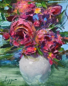 "Pinks and Blues" (2024) par Jeff Legg, Nature morte originale à l'huile