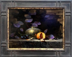 "Purple Brass and Citrus" Realist Still-Life Oil Painting on Canvas