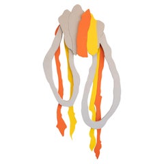 Jeff Low 'Variegated Knot' Wall Sculpture in Yellow, Orange & Gray