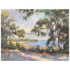 Olio su tela incorniciato "Low Country Light" di Jeff Markowsky