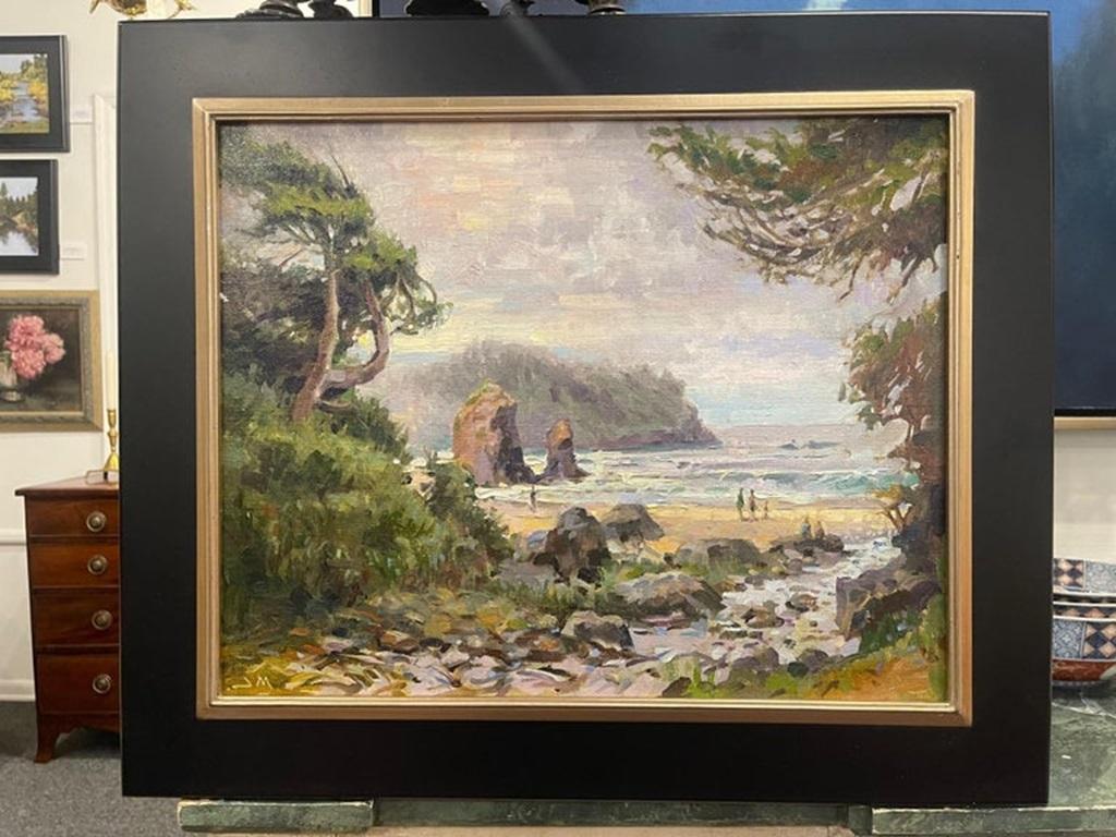 Gerahmtes Ölgemälde auf Leinwand „Trinidad Bay - Eureka“, Strandszene, Jeff Markowsky, gerahmt im Angebot 1