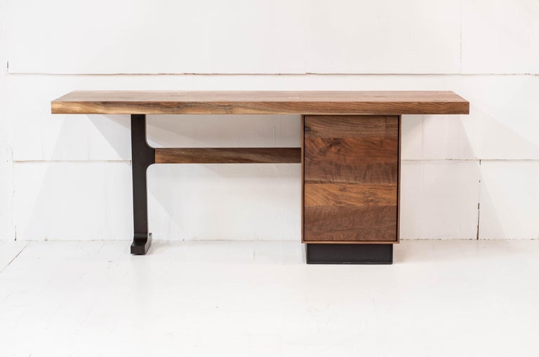 Jeff Martin Joinery Shaker Desk in Claro Walnut and Cast Bronze at 1stDibs desk joinery