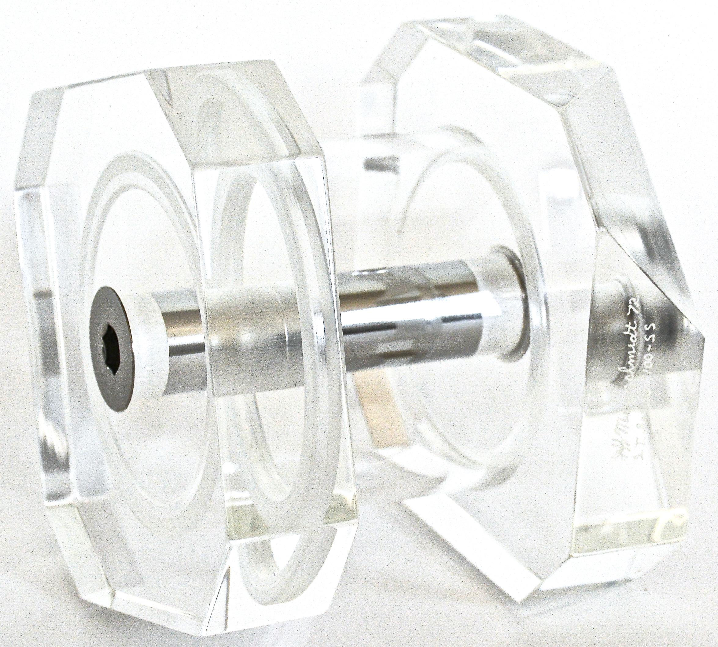 Due rare sculture geometriche moderne in lucite e acciaio di Jeff Messerschmidt 1972 in vendita 13