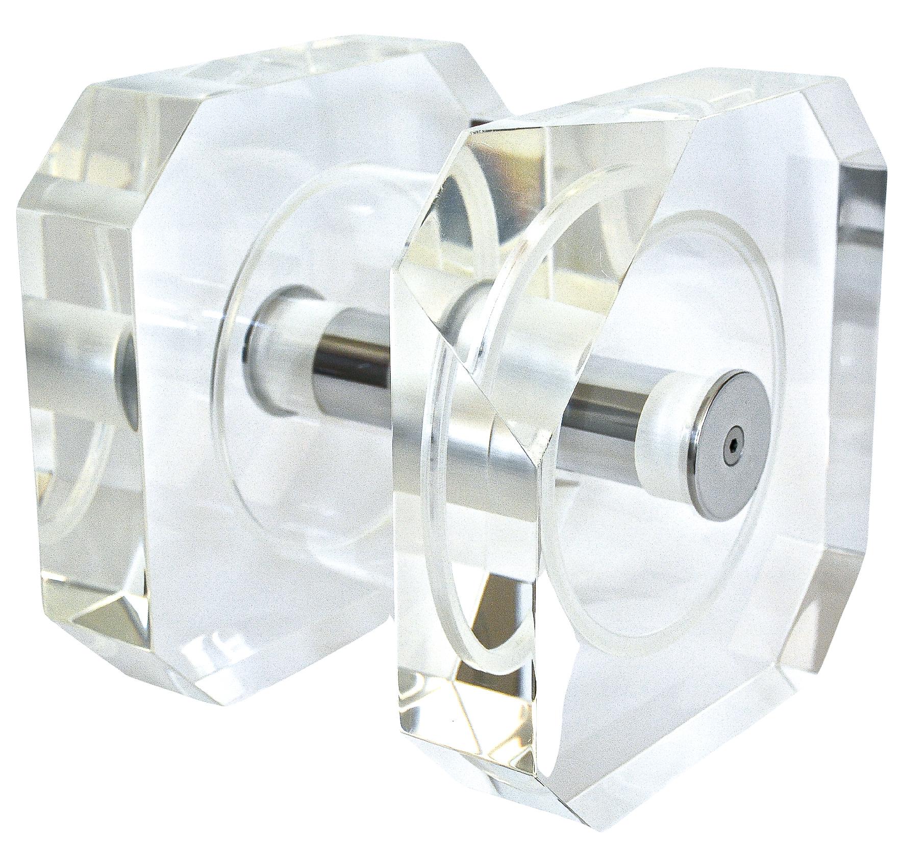 Due rare sculture geometriche moderne in lucite e acciaio di Jeff Messerschmidt 1972 in vendita 4