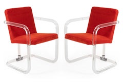 Jeff Messerschmidt Lucite and Mohair Chairs
