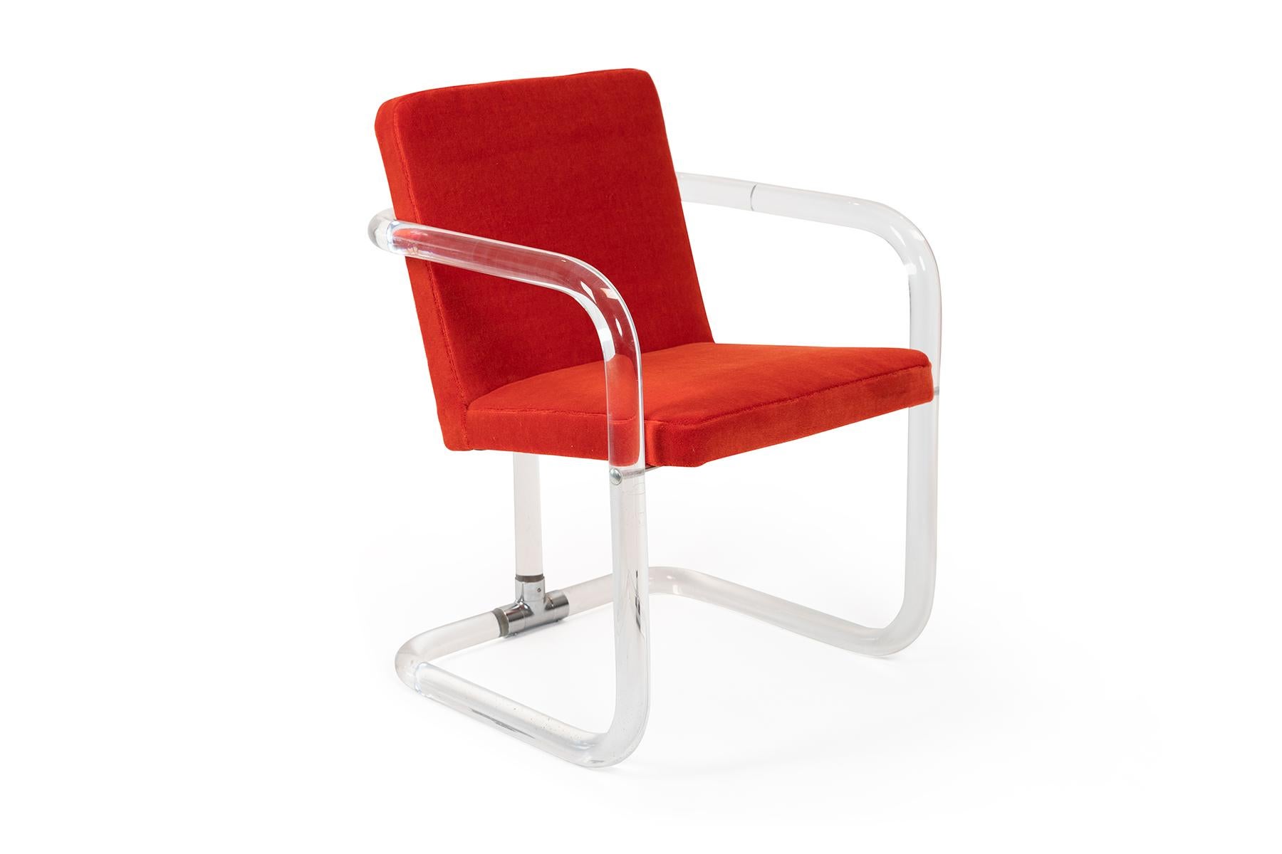 Mid-Century Modern Jeff Messerschmidt Lucite and Mohair Chairs