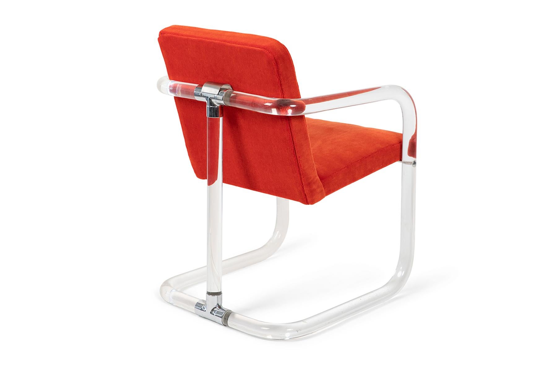 North American Jeff Messerschmidt Lucite and Mohair Chairs