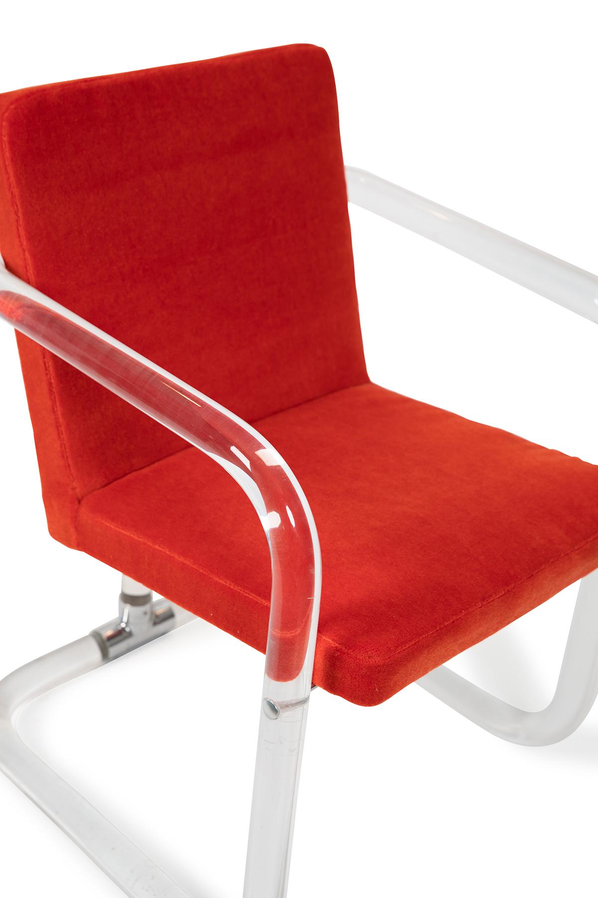 Jeff Messerschmidt Lucite and Mohair Chairs In Good Condition In Phoenix, AZ