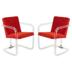 Jeff Messerschmidt Lucite and Mohair Chairs