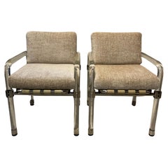 Retro Jeff Messerschmidt Lucite & Leather Chairs