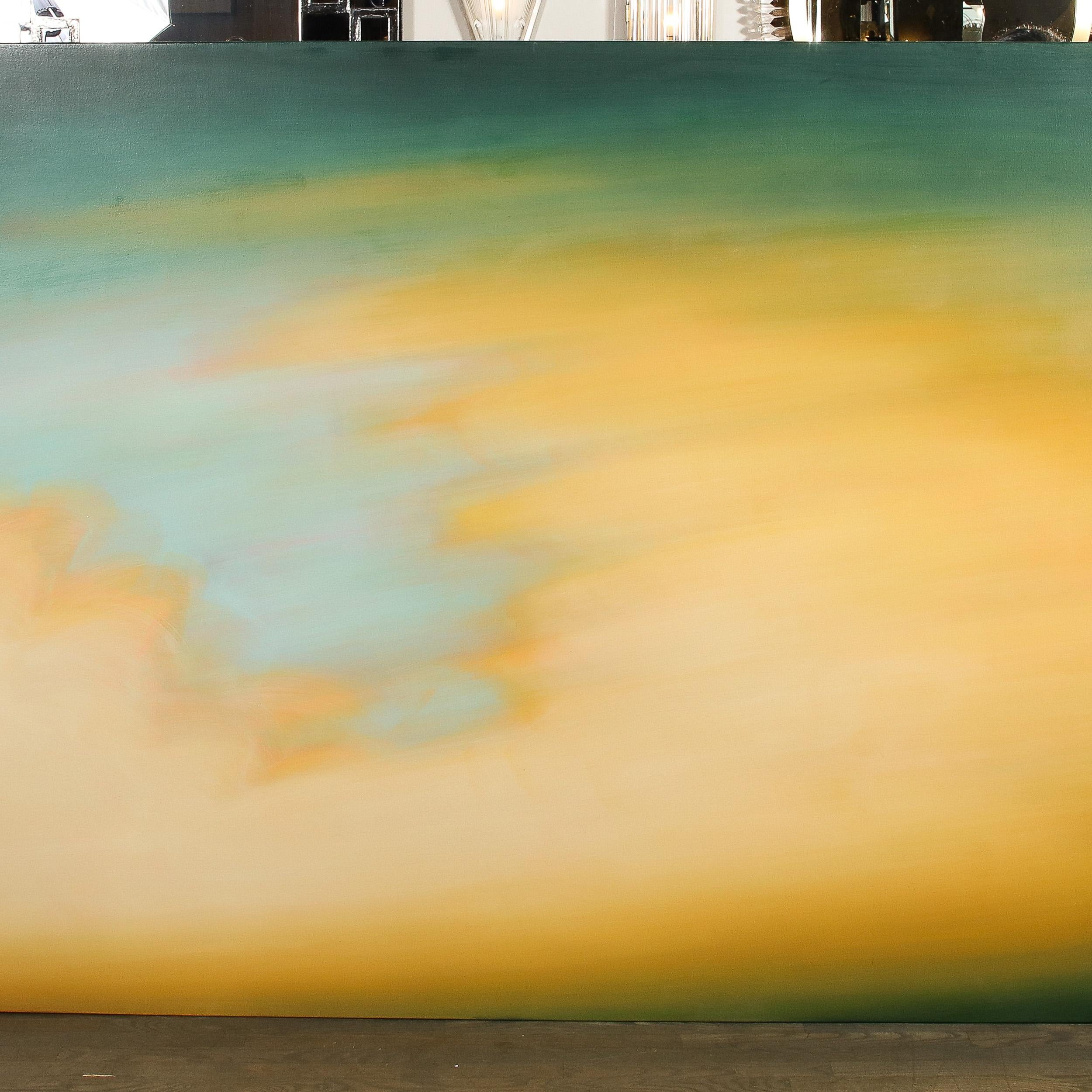 'Wind Stirred' Monumental Abstract Color Field Acrylic Painting by Jeff Muhus  - Beige Landscape Painting by jeff muhus