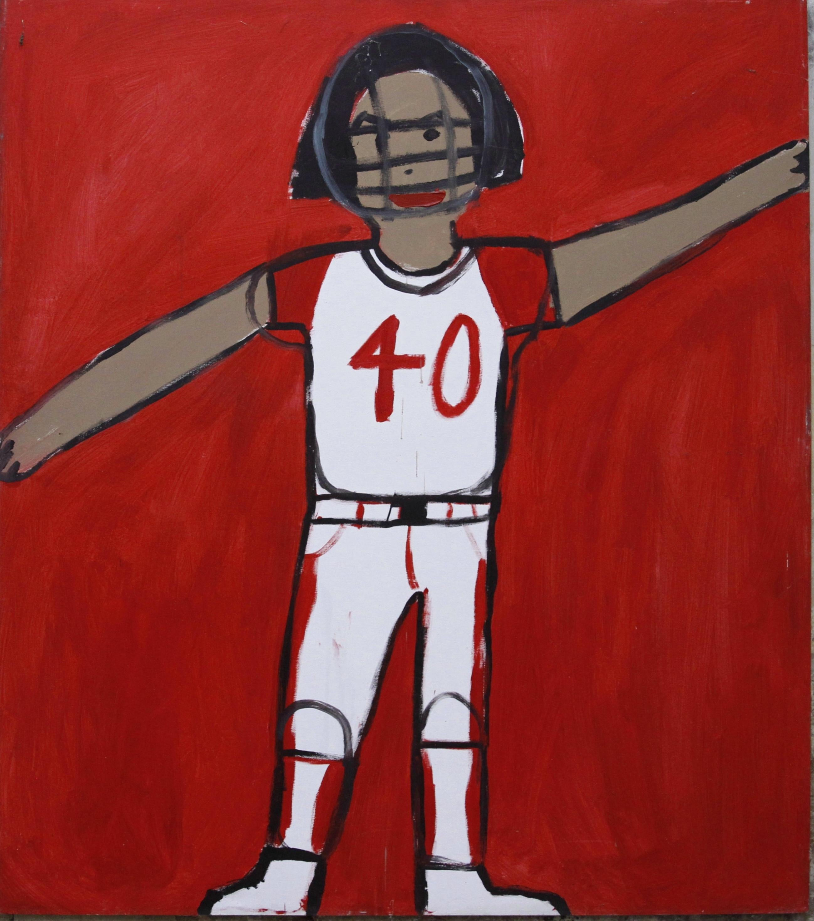 JEFF Figurative Painting - Homenaje a las masas (Tribute to the masses) (athlete)
