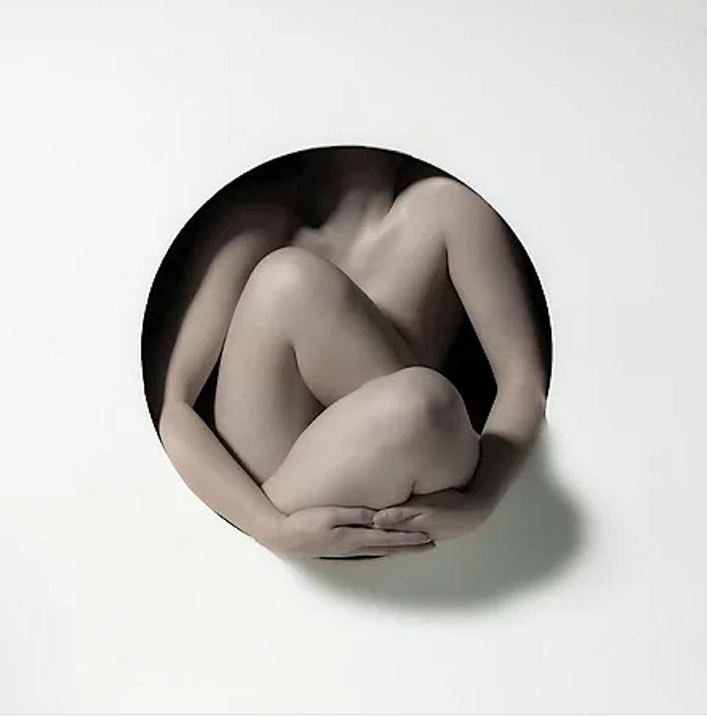 Jeff Robb Black and White Photograph - "AP1" 3-D Lenticular Black & white figurative nude photo framed, Contemporary