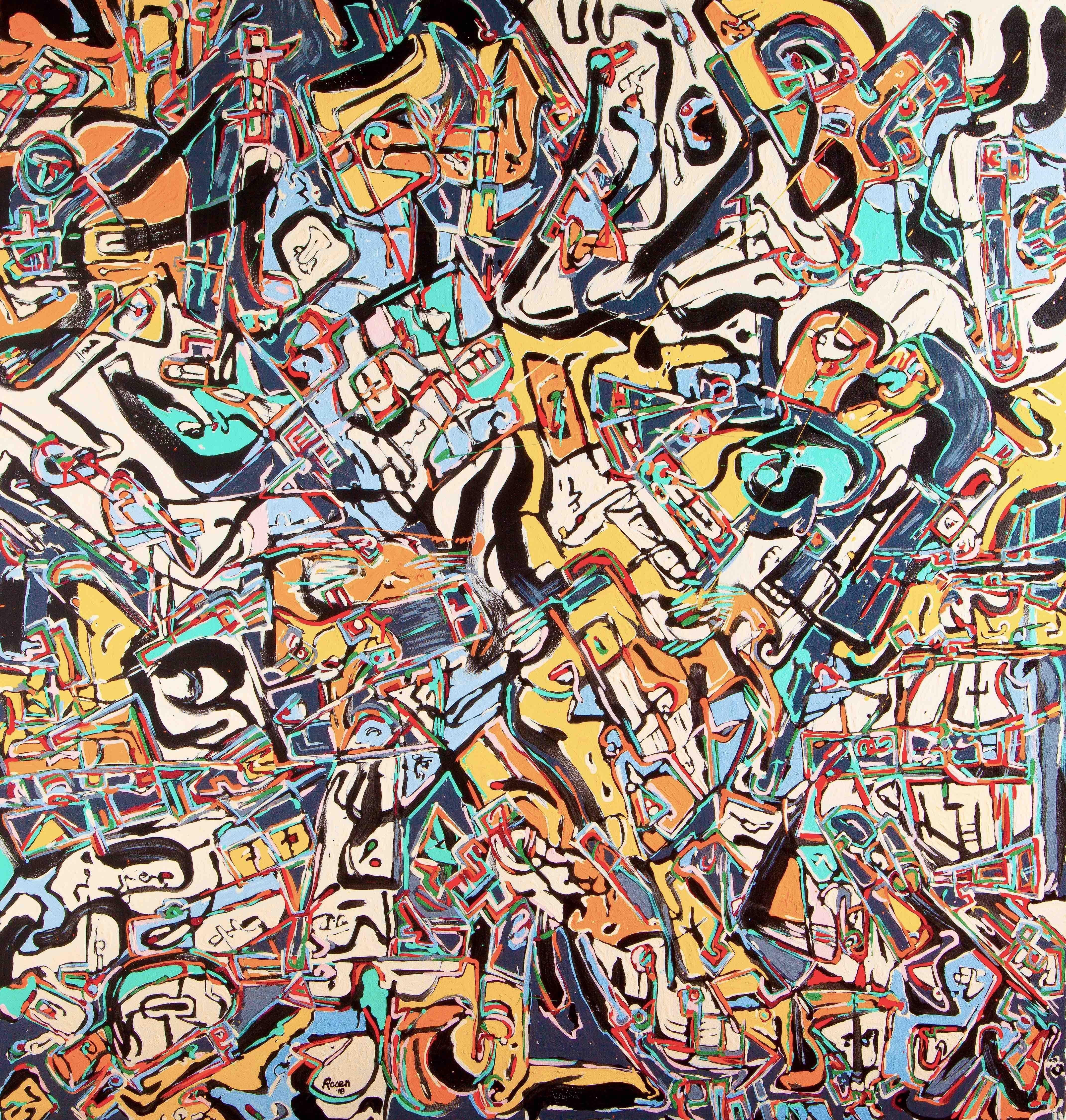 Abstract Painting di Jeff Rosen - ITS NOT YOU, Pittura, Acrilico su tela