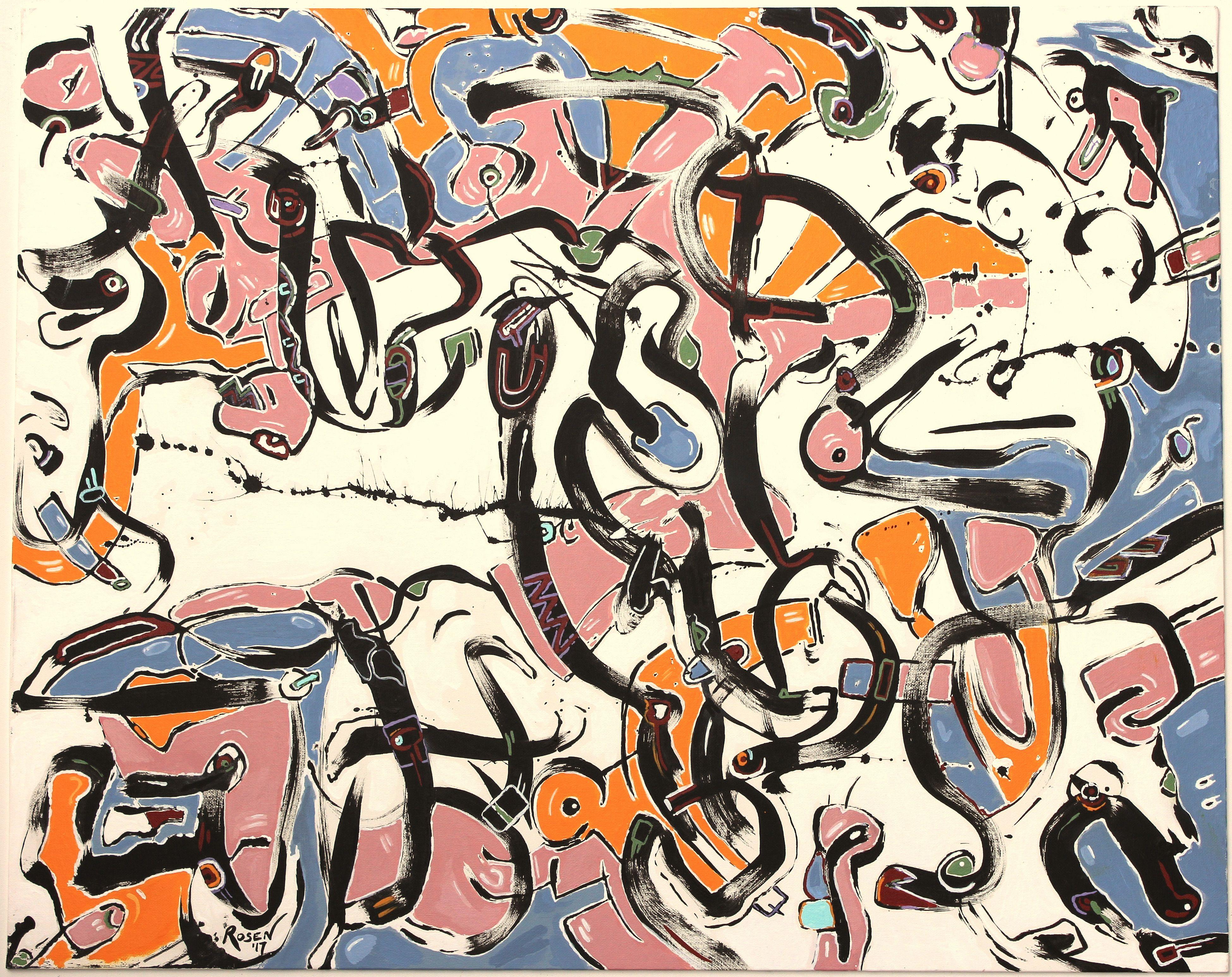 Abstract Painting de Jeff Rosen - MIND LIFE, Pintura, Acrílico sobre Otro