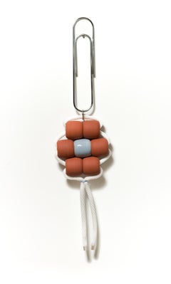 "Beaded Flower 10" Oversized terracotta beads, Ceramics, Flora Hanging Sculpture