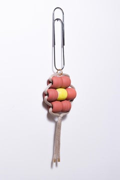"Beaded Flower 8" Oversized terracotta Beads, Ceramic, Flora Hanging Sculpture