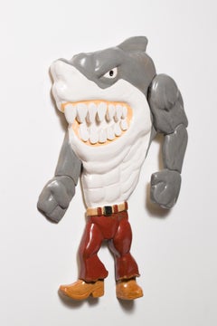 "Squalo!" Gres, Ceramica, Motivo squalo, Giocattoli per bambini, Cartoni animati, Nostalgia