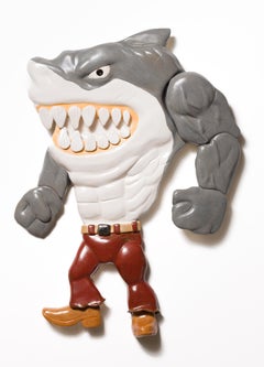 "¡Tiburón!" Gres, Cerámica, Motivo Tiburón, Juguetes Infantiles, Dibujos Animados, Nostalgia