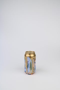 Beer Can 12 (ceramic and gold sculpture)