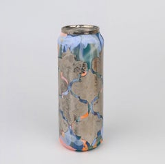Beer Can 15 (ceramic and silver sculpture)