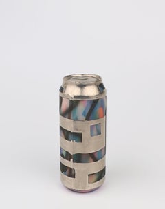 Beer Can 20 (ceramic and silver sculpture)