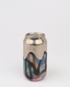Beer Can 27 (ceramic and silver sculpture)