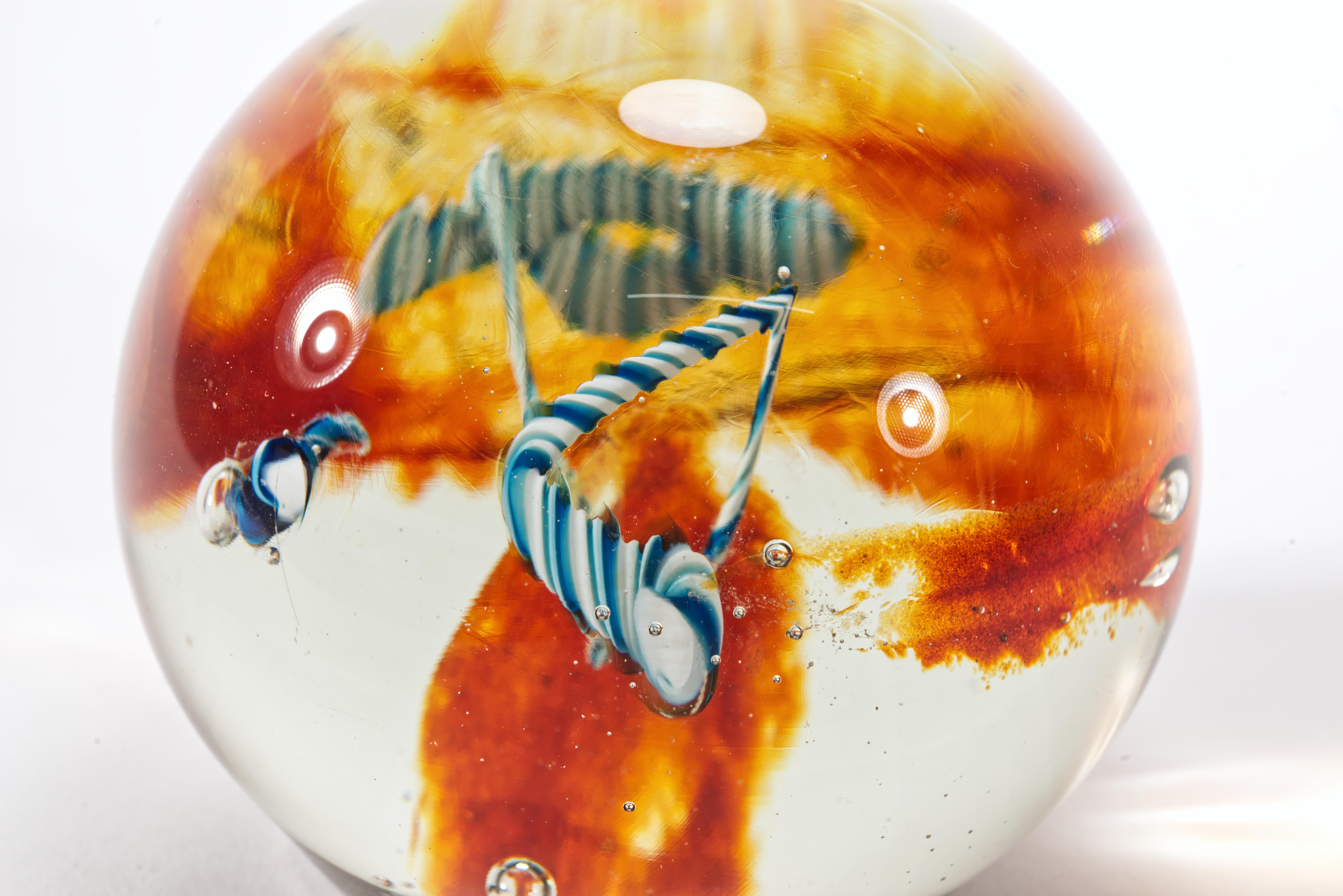Jeff Seely Large Paperweight, American Studio Art Glass 1980s For Sale 1