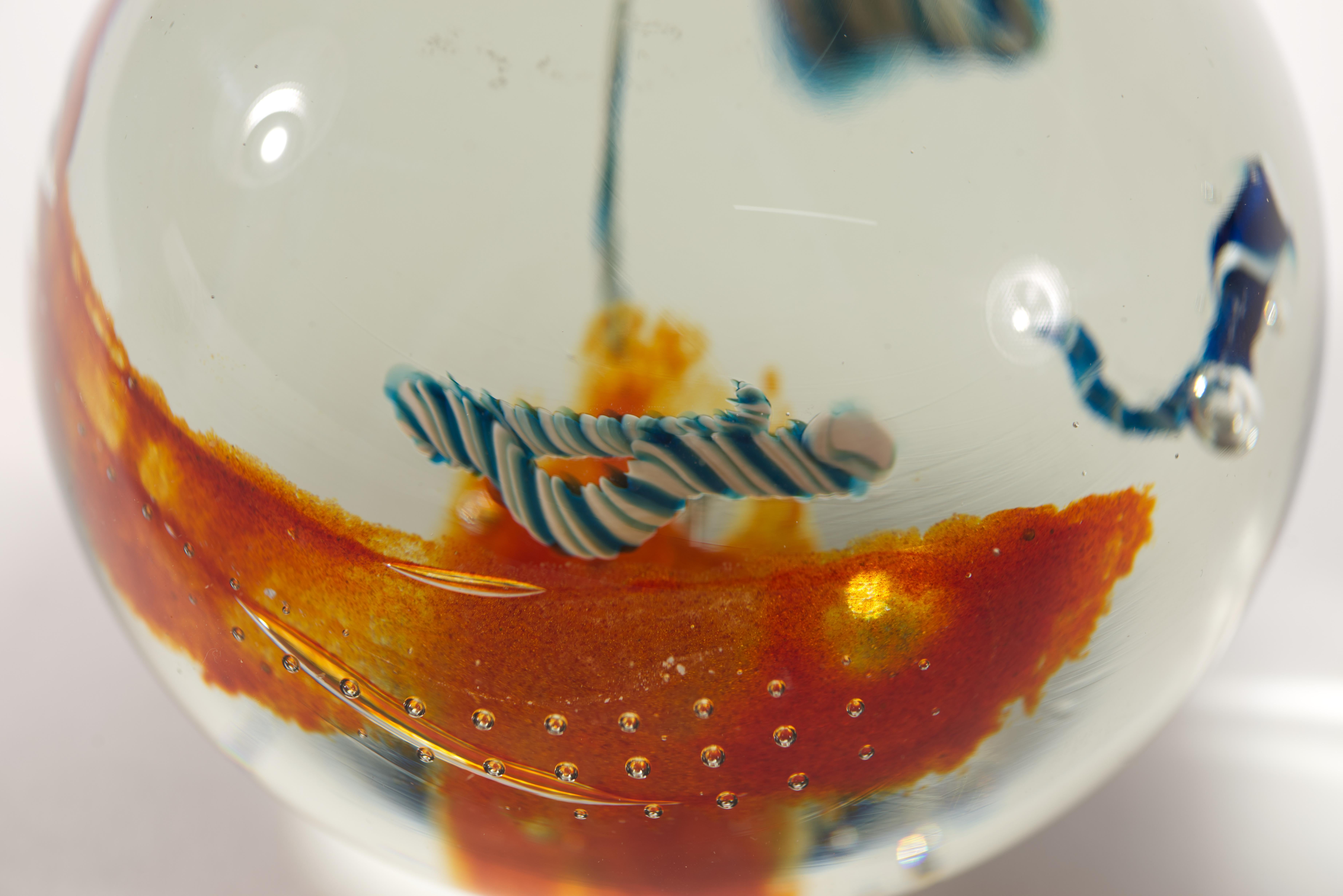 Jeff Seely Large Paperweight, American Studio Art Glass 1980s For Sale 3
