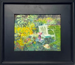 "Backyard Rocker" - Original Gouache Still-Life Painting on Illustration Board