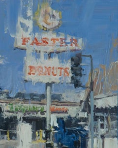 Faster Donuts , California, Oil Painting, Landscape, Days Gone By, Illustrator