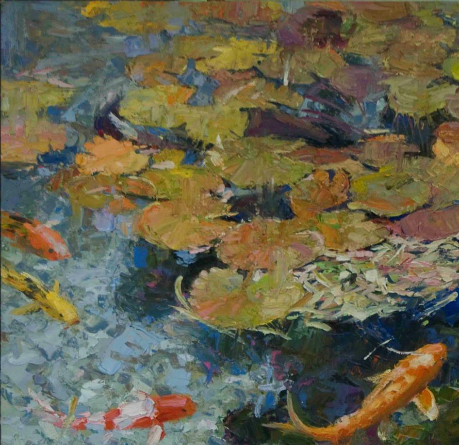 koi fish impressionism