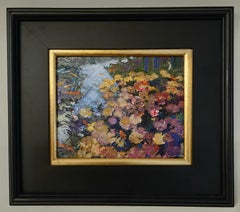 Sky Water, Oil Painting , American Impressionism, Koi Fish, Outdoors. Nature