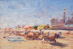 Sunny Day, Oil Painting, American Impressionism. Illustrator. Free Shipping
