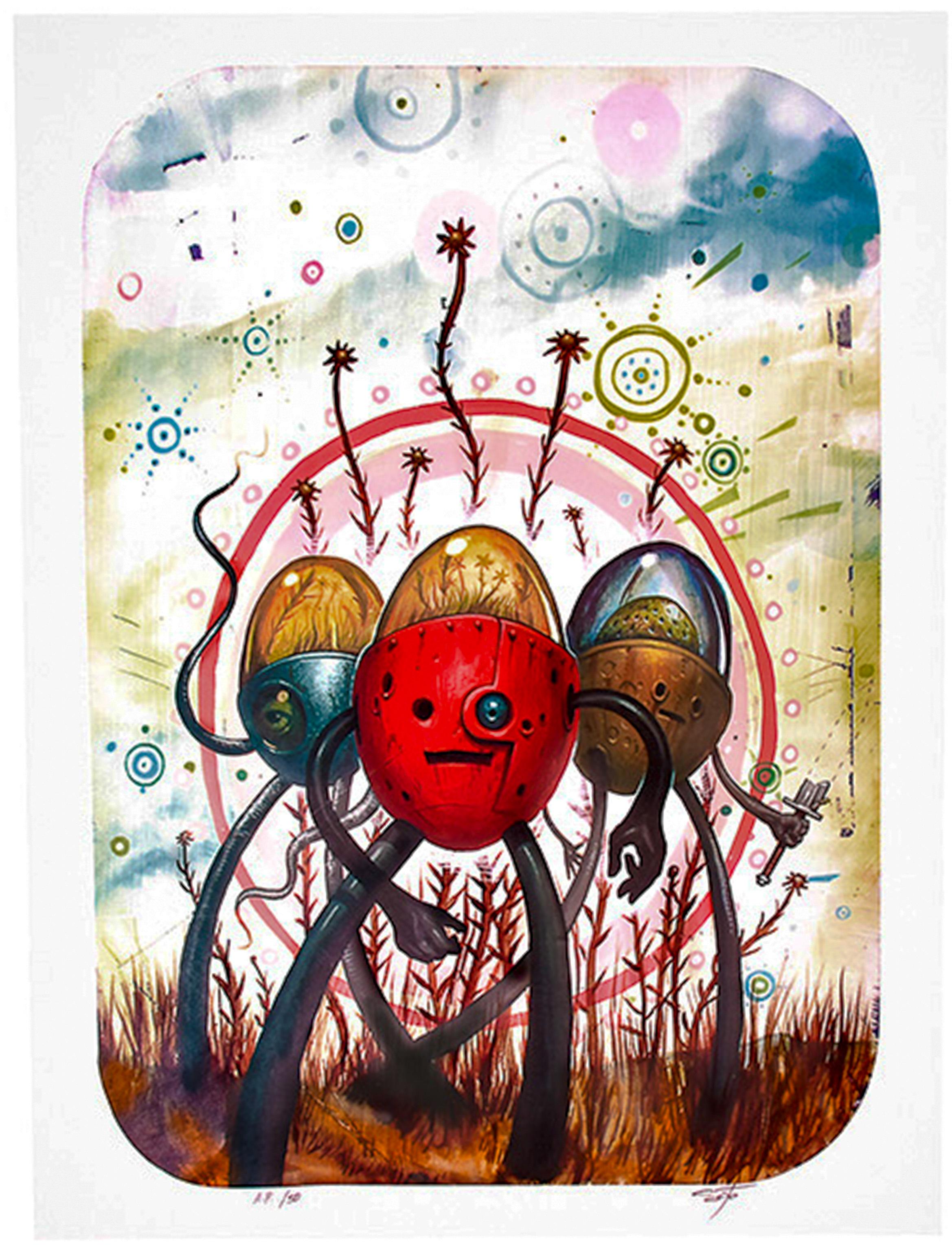 Tres Flores (Prueba de artista) - Print de Jeff Soto