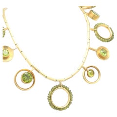 Jeff & Susan Wise Tube-Link Necklace with Gemstone Dangles