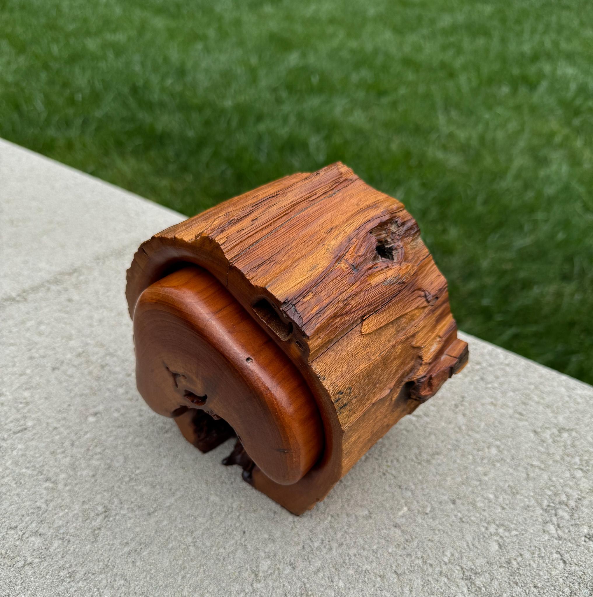 Jeff Trag Handcrafted Sculptural Wood Jewelry / Stash Box, 1988 For Sale 3