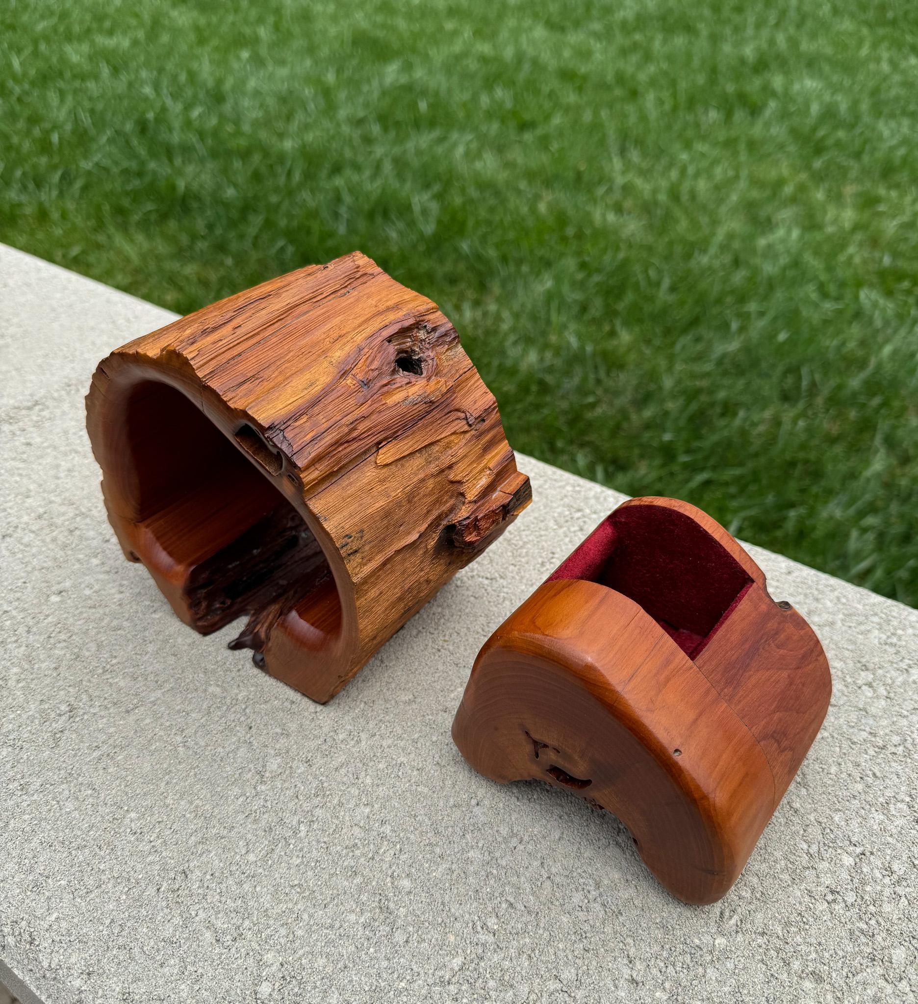 Jeff Trag Handcrafted Sculptural Wood Jewelry / Stash Box, 1988 For Sale 5