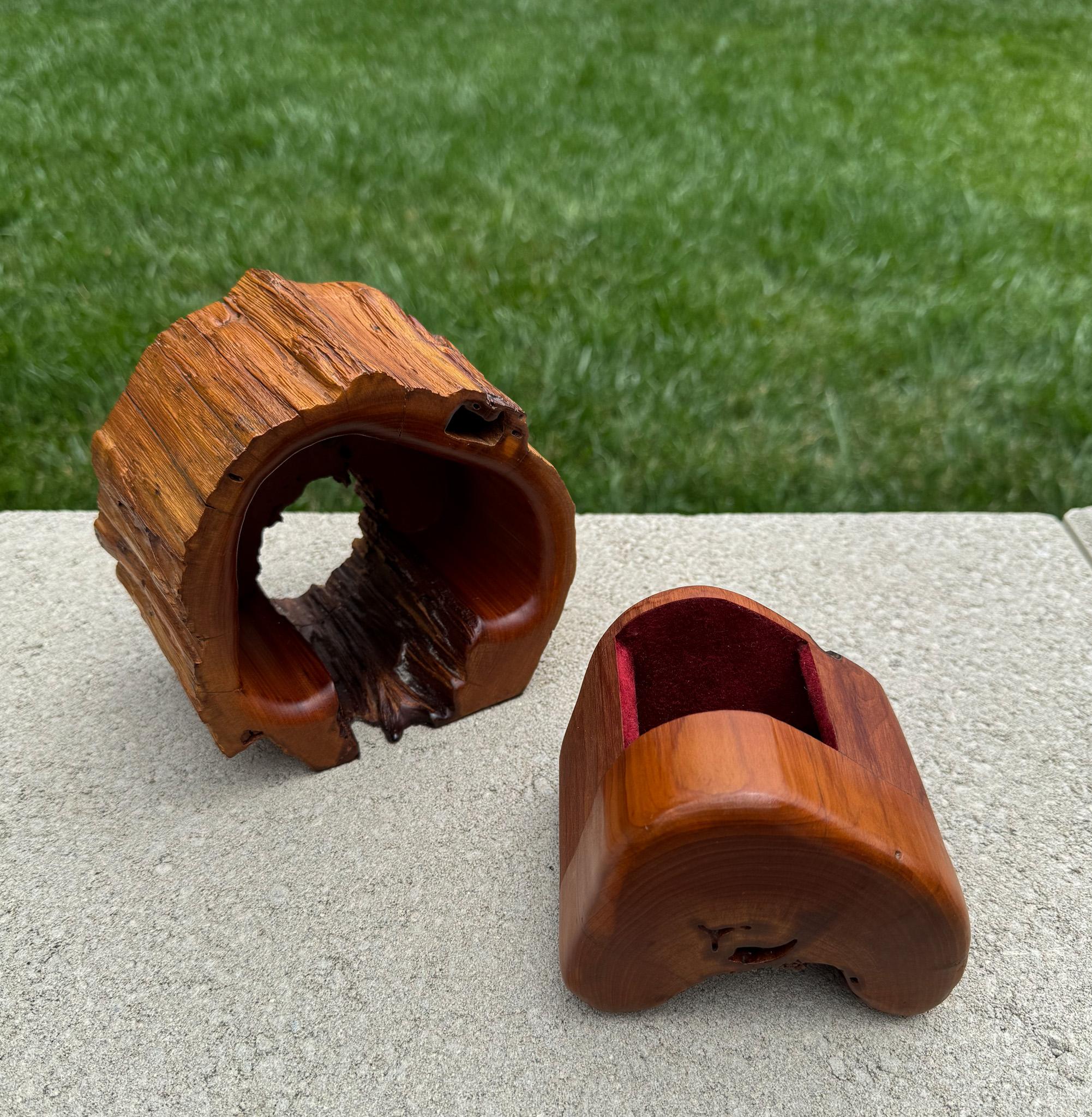 Jeff Trag Handcrafted Sculptural Wood Jewelry / Stash Box, 1988 In Good Condition For Sale In San Juan Capistrano, CA
