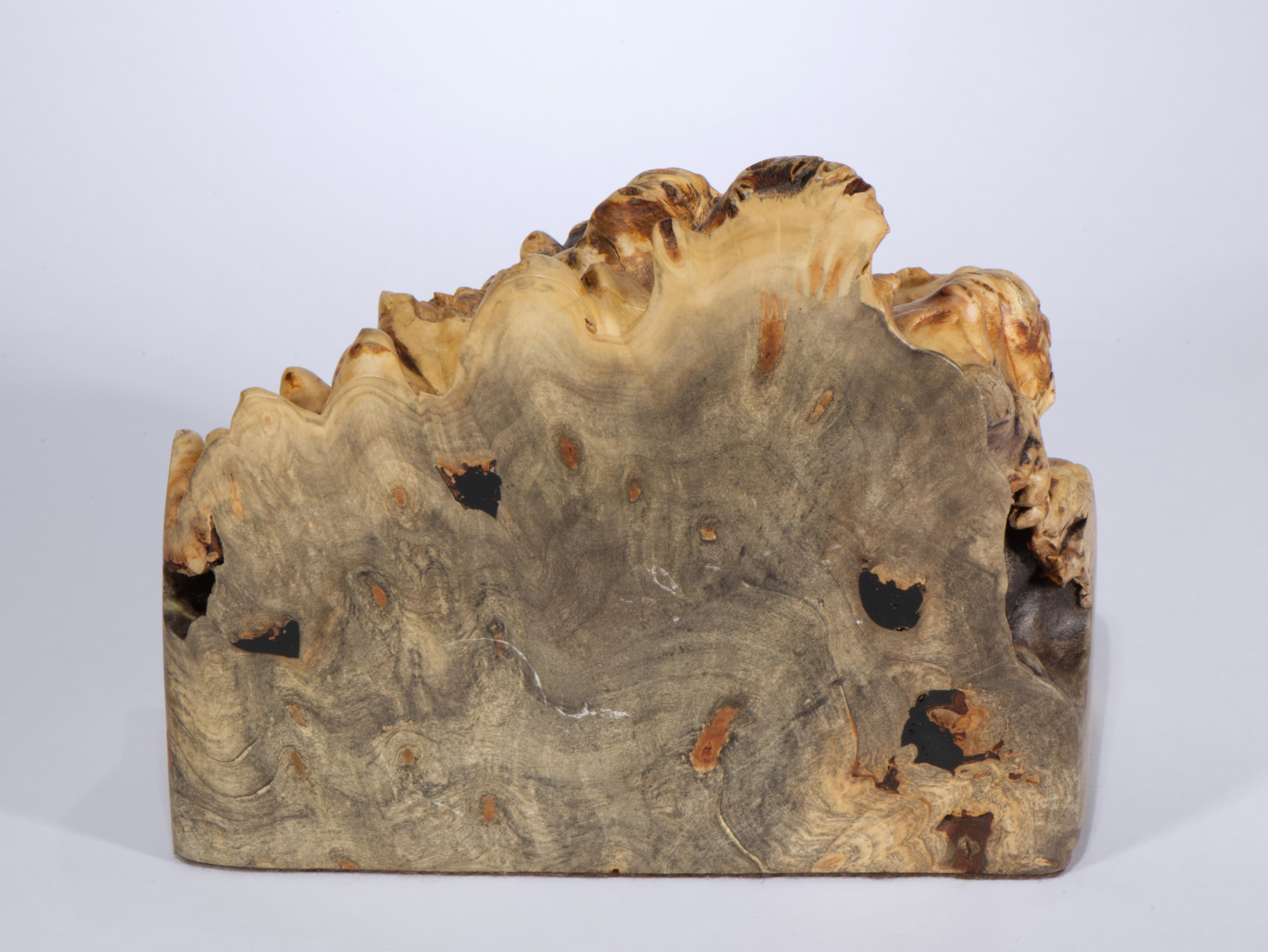 Jeff Trag Mappa Burl Carved Box Live Edge Secret Compartments For Sale 4