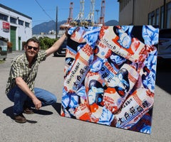 White Rabbit Bowl - acrylic on canvas