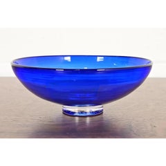 Jeff Zimmerman for Tiffany & Co. Cobalt Blue Art Glass Centerpiece Bowl