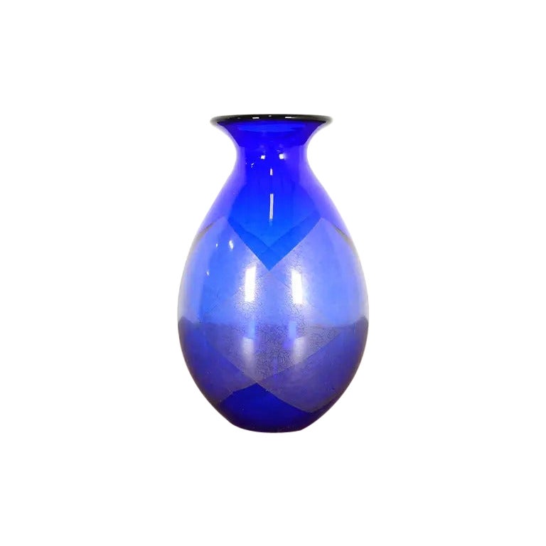 Jeff Zimmerman per Tiffany & Co. Vaso in vetro artistico blu cobalto