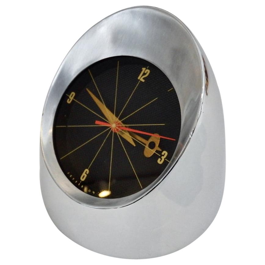 Jefferson 500 Space Age Chrome Rocket Shape Desk Top Clock