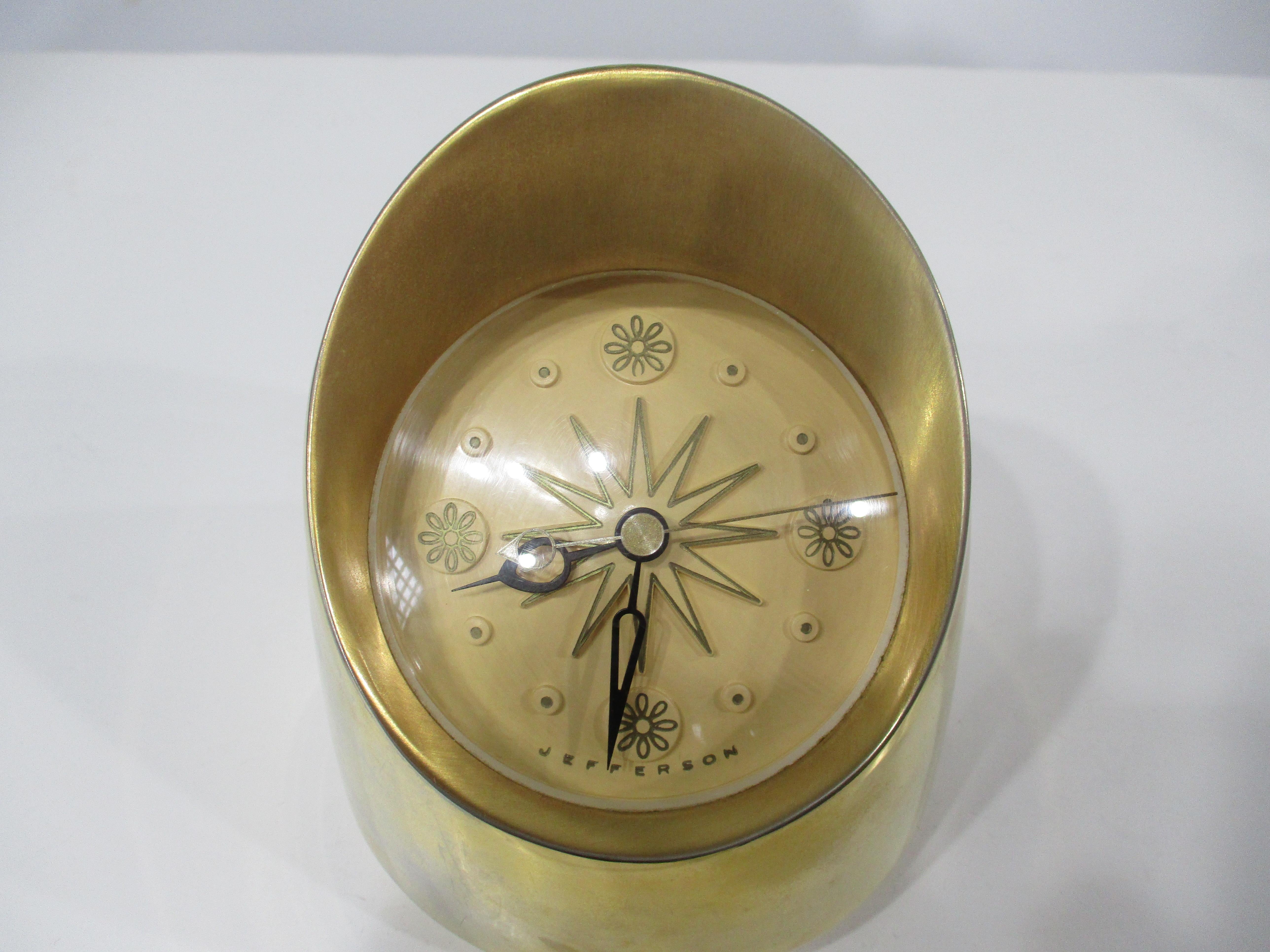 20th Century Jefferson Intermezzo Table Clock 24K plated in the style of George Nelson 